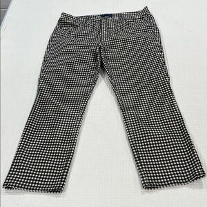 Talbots Black and White Checkered Boot Cut Pants sz 14p high waisted